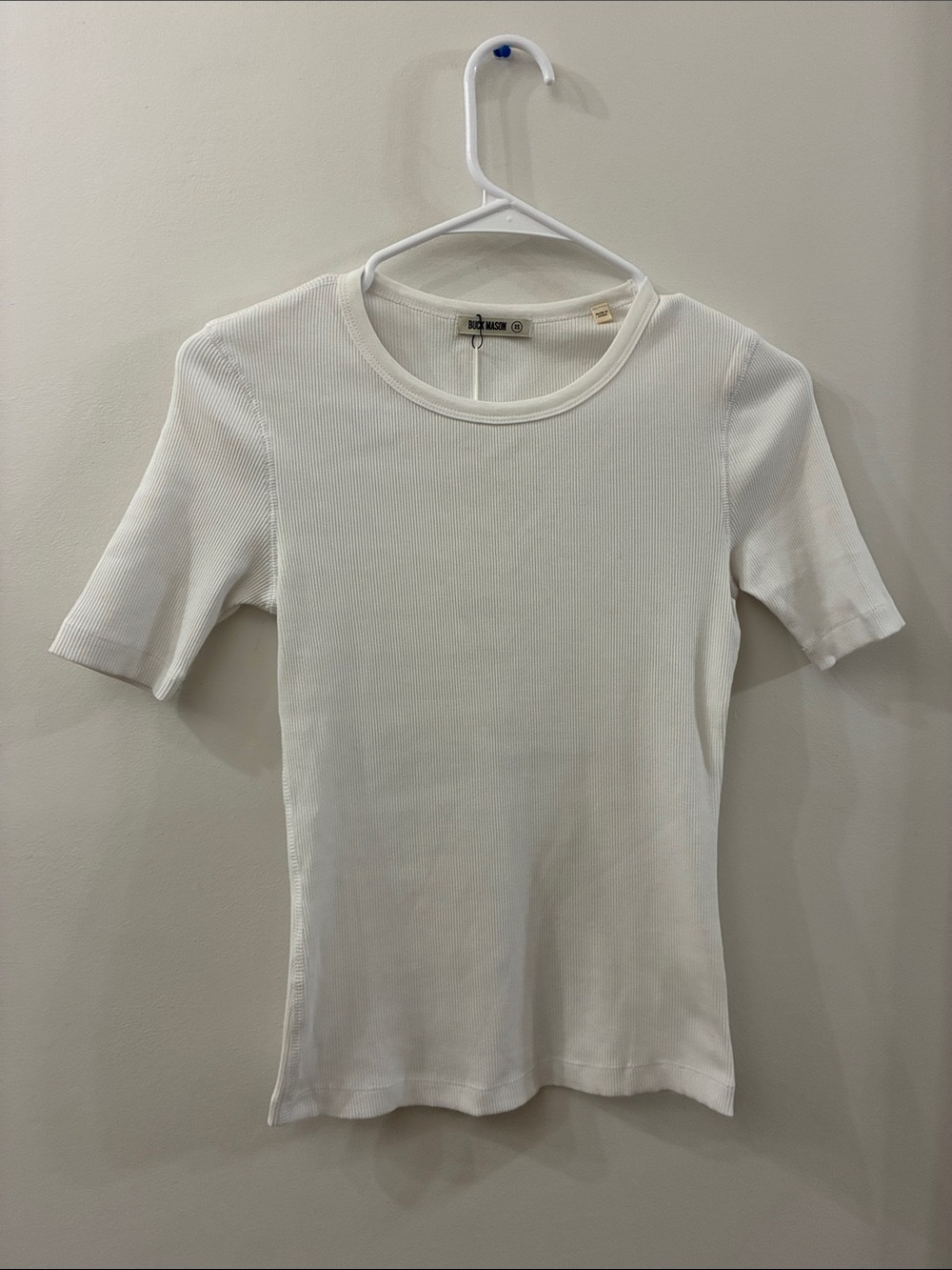 Buck Mason NWT - women’s XS - Ribbed Short Sleeve Top - White